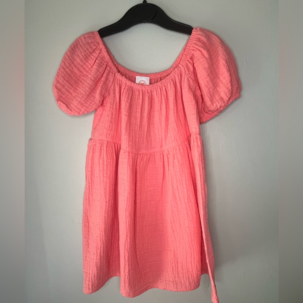 Summer Flowy Lightweight Garden Girl Coral Pink Dress Girls Size 3T